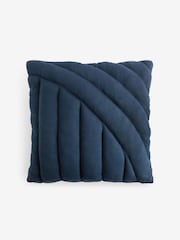 MADE.COM Navy Lonny Quilted Jersey Cushion - Image 4 of 4