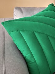 MADE.COM Green Lonny Quilted Jersey Cushion - Image 2 of 3