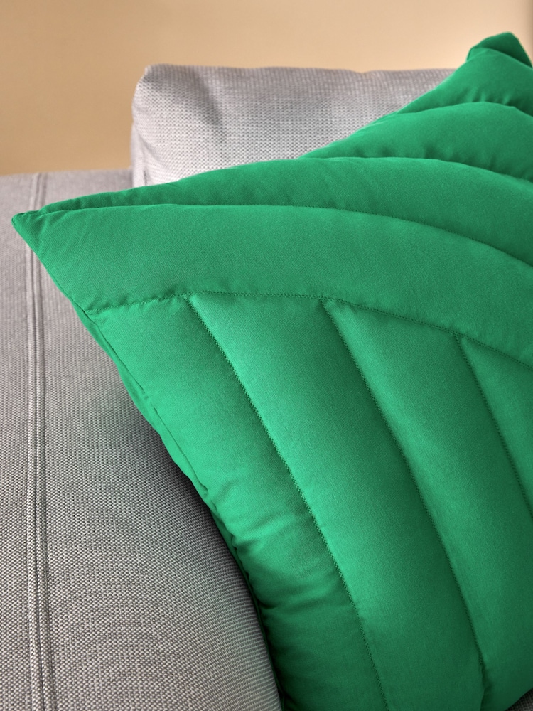MADE.COM Green Lonny Quilted Jersey Cushion - Image 2 of 3