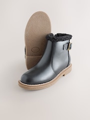 Schwarz - Leather Warm Lined Ankle Boots - Bild 3 von 6