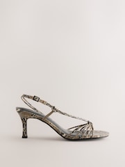 Snake Forever Comfort® Strappy Square Toe Heeled Sandals - Image 1 of 5