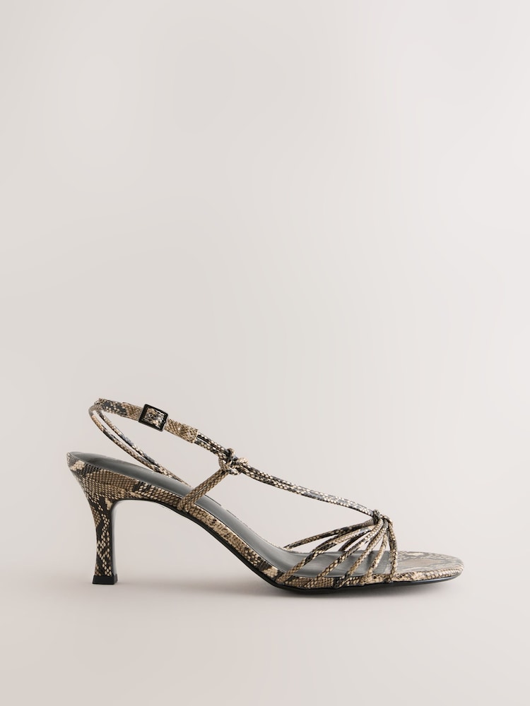 Snake Forever Comfort® Strappy Square Toe Heeled Sandals - Image 1 of 5