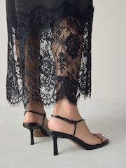 Black Skinny Signature Premium Leather Strappy Heels - Image 3 of 5