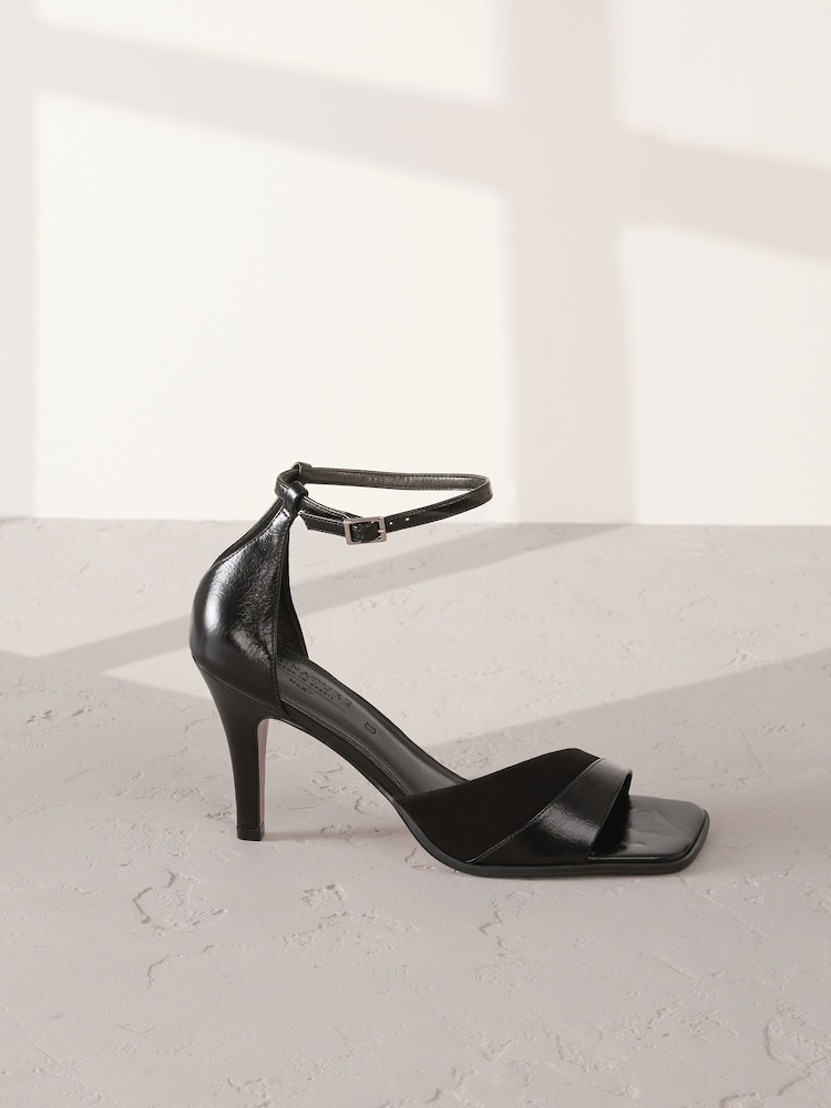 Negro - Signature Premium Leather/Suede Square Toe Heeled Sandals - Imagen 2 de 7 Negro - Signature Premium Leather/Suede Square Toe Heeled Sandals - Imagen 2 de 7