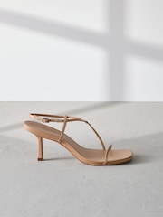 Camel Skinny Signature Premium Leather Strappy Heels - Image 3 of 6