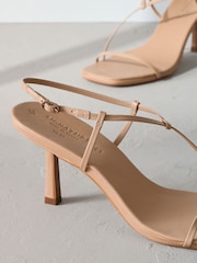 Camel Skinny Signature Premium Leather Strappy Heels - Image 5 of 6