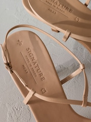 Camel Skinny Signature Premium Leather Strappy Heels - Image 6 of 6