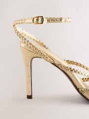 Gold Forever Comfort® Plaited Round Toe Strappy Heeled Sandals - Image 8 of 8