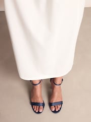Navy Standard/Wide Fit Forever Comfort® Block Heel Sandals - Image 4 of 9