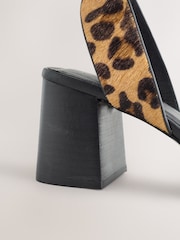 Leopard Forever Comfort® Leather Buckle Block Heel Sandals - Image 3 of 5