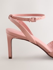 Pink Forever Comfort® Premium Leather Peep Toe Heeled Sandals - Image 7 of 9