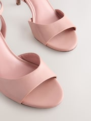 Pink Forever Comfort® Premium Leather Peep Toe Heeled Sandals - Image 8 of 9