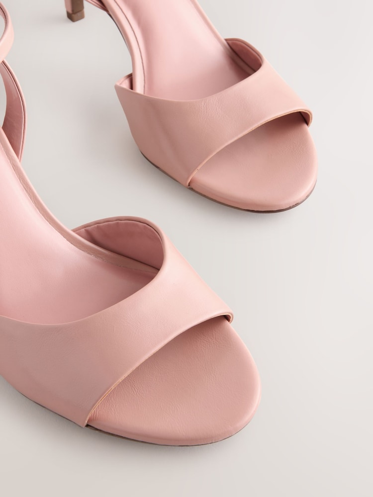 Pink Forever Comfort® Premium Leather Peep Toe Heeled Sandals - Image 8 of 9