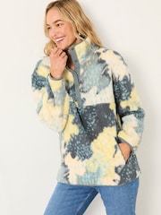 FatFace Zoe Blue Mark Make Half Neck Fleece - Image 1 of 5