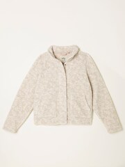 FatFace Natural Fleece Bomber Zip Through Jacket - Image 1 of 1