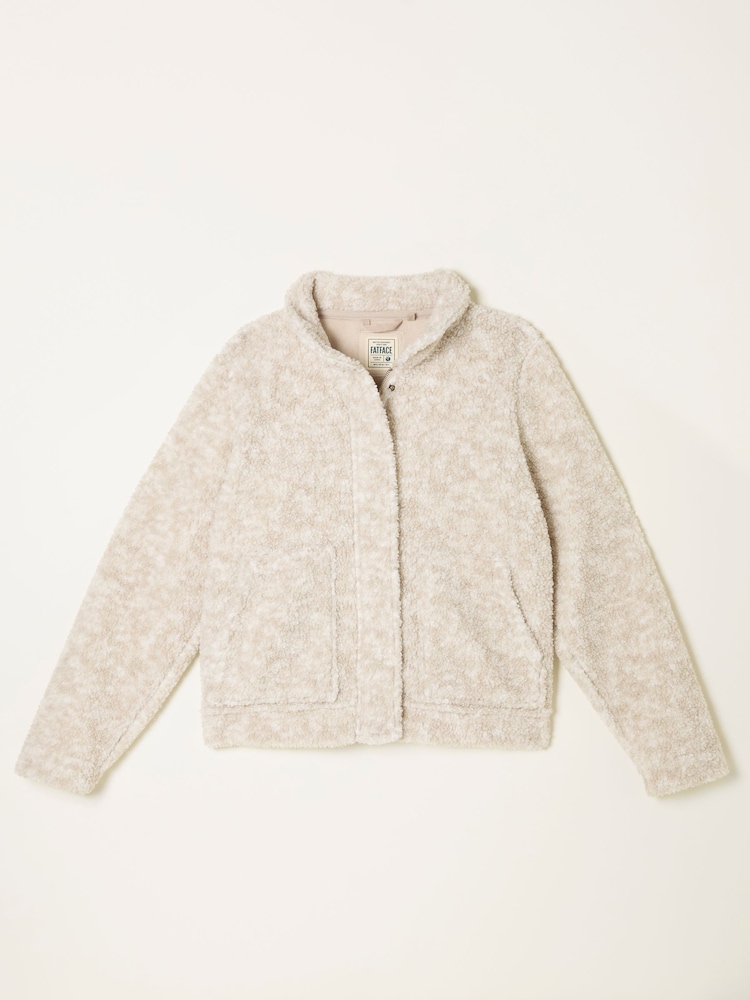 FatFace Natural Fleece Bomber Zip Through Jacket - Image 1 of 1