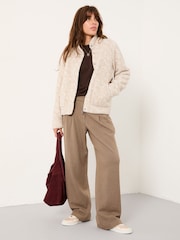 FatFace Fleece Bomber Zip Through Jacket - Imagen 5 de 6