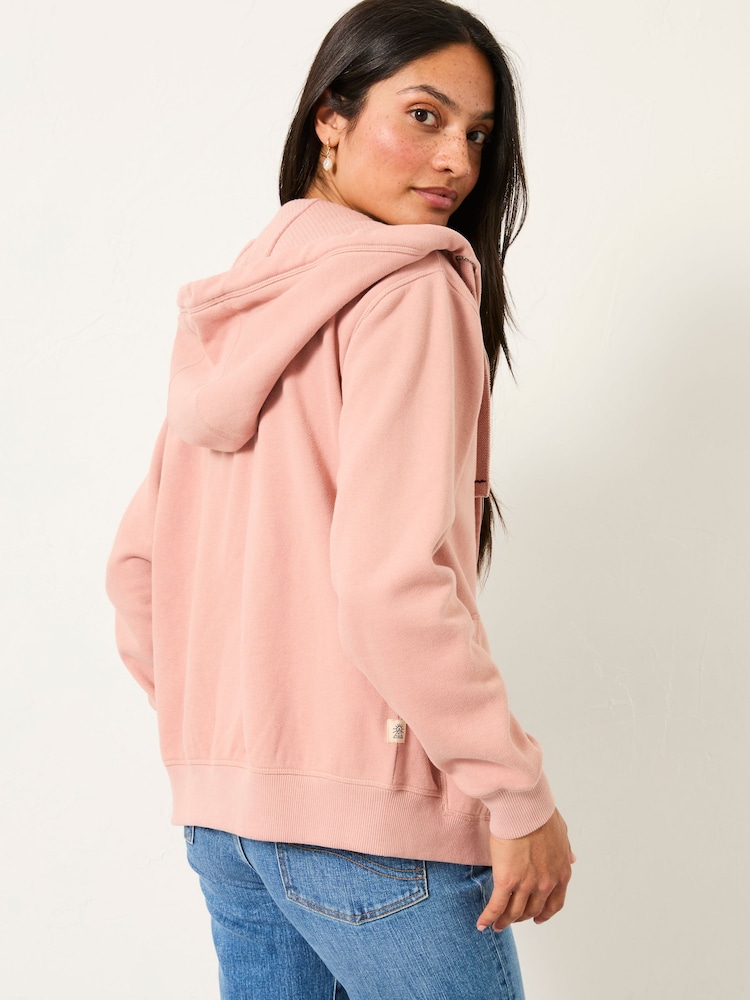 FatFace Amy Rose Pink Zip Through Hoodie - Image 2 of 5