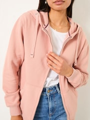 FatFace Amy Rose Pink Zip Through Hoodie - Image 3 of 5