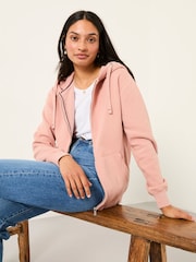 FatFace Amy Rose Pink Zip Through Hoodie - Image 4 of 5