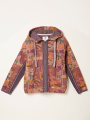FatFace Airlie Pink Patched Chintz Zip Through Hoody - Image 1 of 1