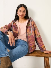 FatFace Airlie Pink Patched Chintz Zip Through Hoody - Image 4 of 6