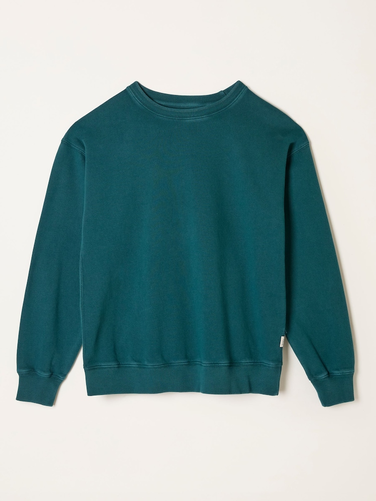 FatFace Georgia Dark Teal Blue Crew Sweatshirt - Image 1 of 1