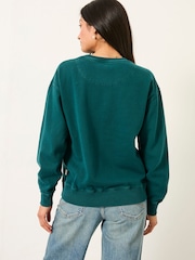 FatFace Georgia Dark Teal Blue Crew Sweatshirt - Image 2 of 5