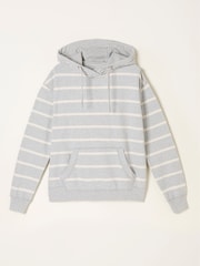 FatFace Izzy Grey Stripe Izzy Overhead Hoodie - Image 1 of 1