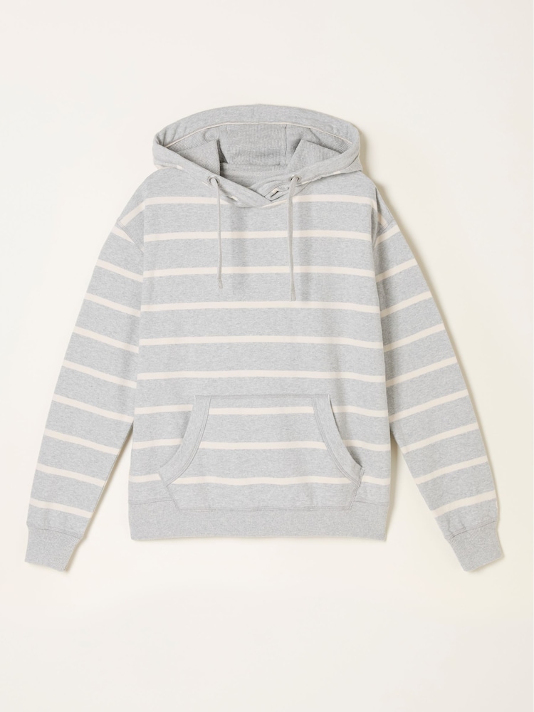 FatFace Izzy Grey Stripe Izzy Overhead Hoodie - Image 1 of 1