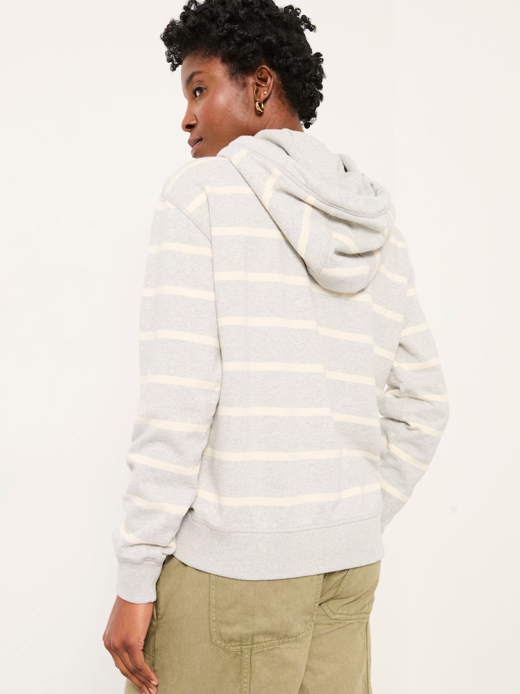 FatFace Izzy Grey Stripe Overhead Hoodie - Image 2 of 6 FatFace Izzy Grey Stripe Overhead Hoodie - Image 2 of 6