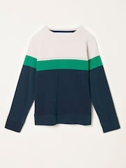 FatFace Airlie Navy Stripe Crew Sweatshirt - Image 1 of 1