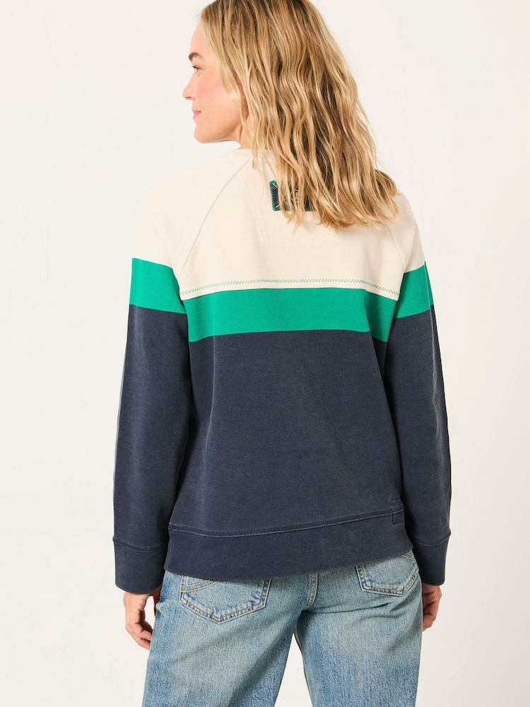 FatFace Airlie Navy Stripe Crew Sweatshirt - Image 2 of 5