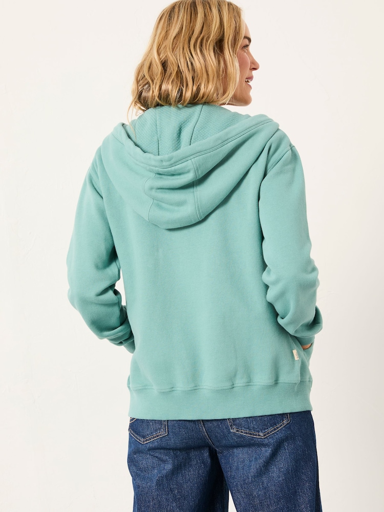 FatFace Amy Teal Blue Zip Through Hoodie - Image 2 of 6