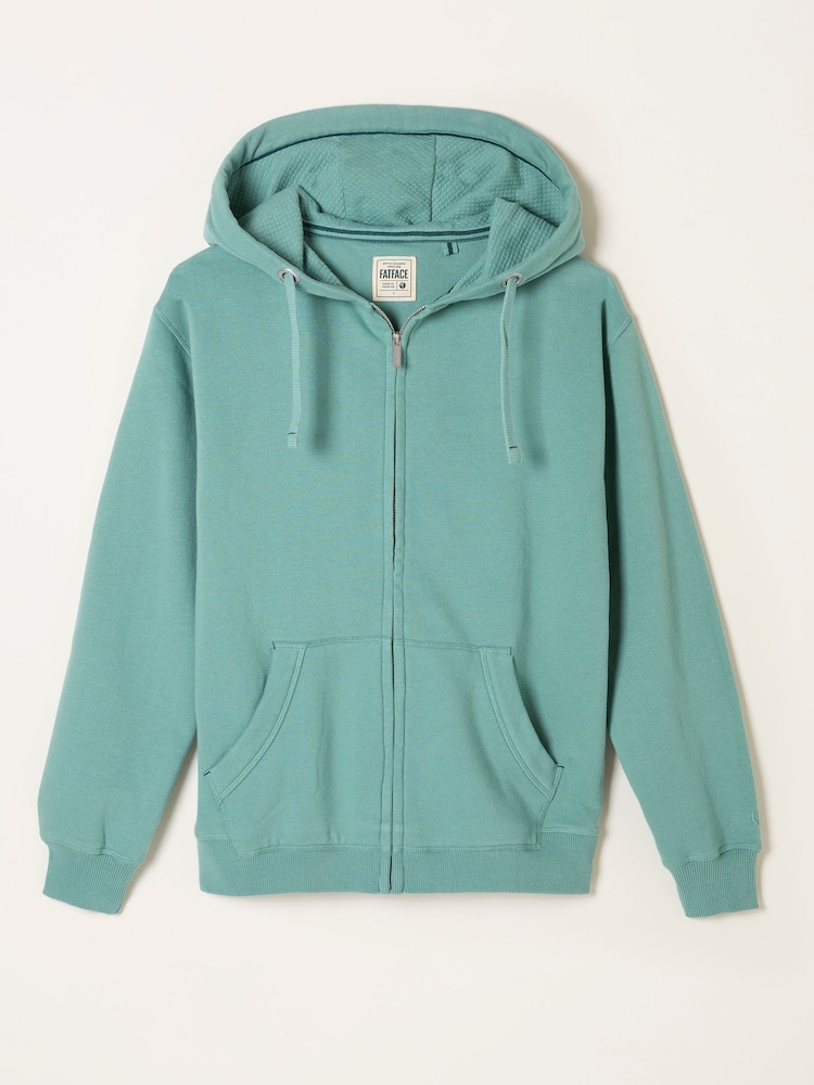 FatFace Amy Teal Blue Zip Through Hoodie - Image 6 of 6