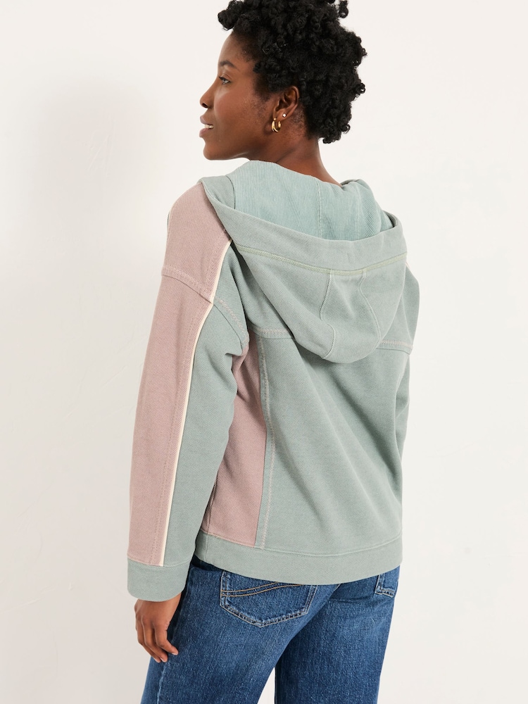 FatFace Airlie Teal Blue Overhead Hoodie - Image 2 of 5 FatFace Airlie Teal Blue Overhead Hoodie - Image 2 of 5