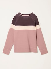 FatFace Airlie Rose Pink Stripe Crew Sweatshirt - Image 1 of 1