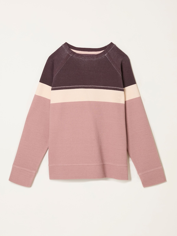 FatFace Airlie Rose Pink Stripe Crew Sweatshirt - Image 1 of 1