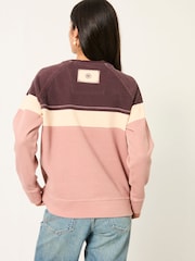 FatFace Airlie Rose Pink Stripe Crew Sweatshirt - Image 2 of 6