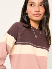 FatFace Airlie Rose Pink Stripe Crew Sweatshirt - Image 4 of 6