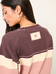 FatFace Airlie Rose Pink Stripe Crew Sweatshirt - Image 5 of 6