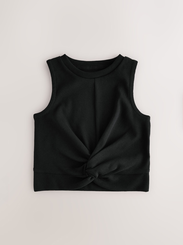 Schwarz/Weiß - Wrap Front Rib Vests 2 Pack (3-16yrs) - Image 3 of 6