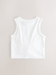 Schwarz/Weiß - Wrap Front Rib Vests 2 Pack (3-16yrs) - Image 4 of 6