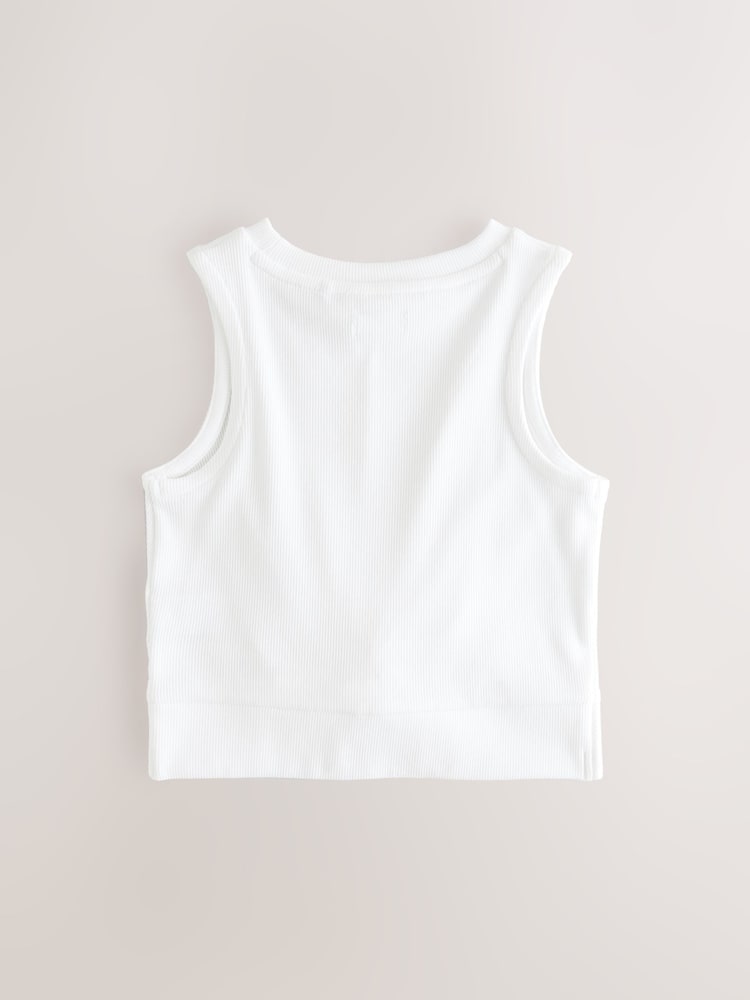 Schwarz/Weiß - Wrap Front Rib Vests 2 Pack (3-16yrs) - Image 4 of 6