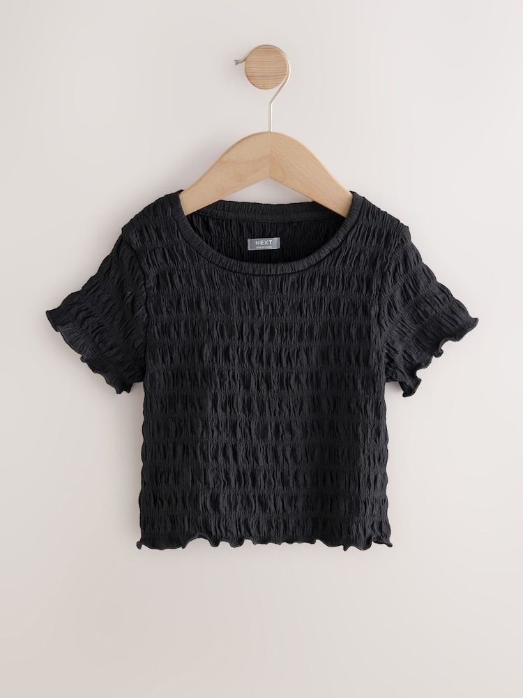 Black/White Textured T-Shirt 2 Pack (3-16yrs) - Image 2 of 7