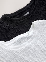Black/White Textured T-Shirt 2 Pack (3-16yrs) - Image 6 of 7