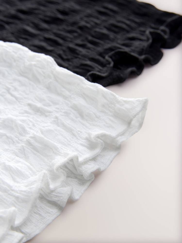 Black/White Textured T-Shirt 2 Pack (3-16yrs) - Image 7 of 7