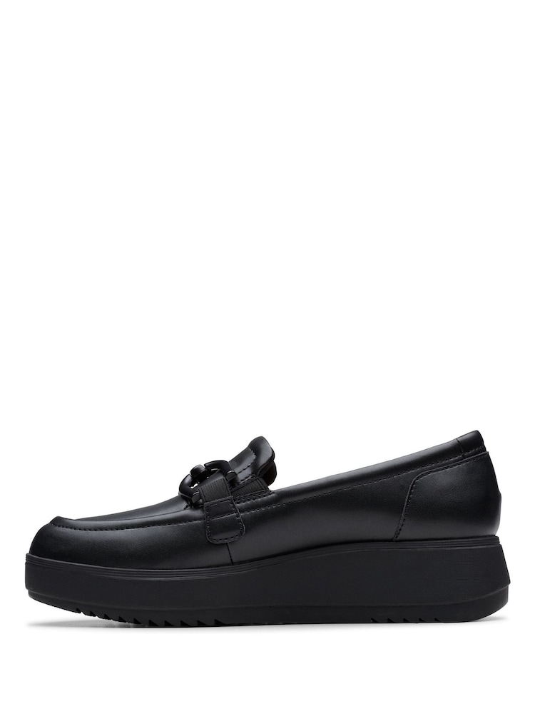 Clarks Black Leather Zylah Top Shoes - Image 2 of 6