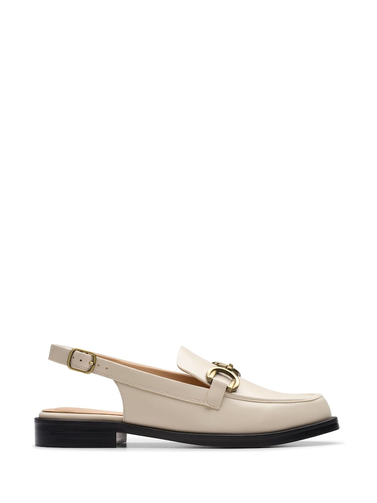 Clarks Cream Leather Straven Sling Shoes - Image 1 of 6