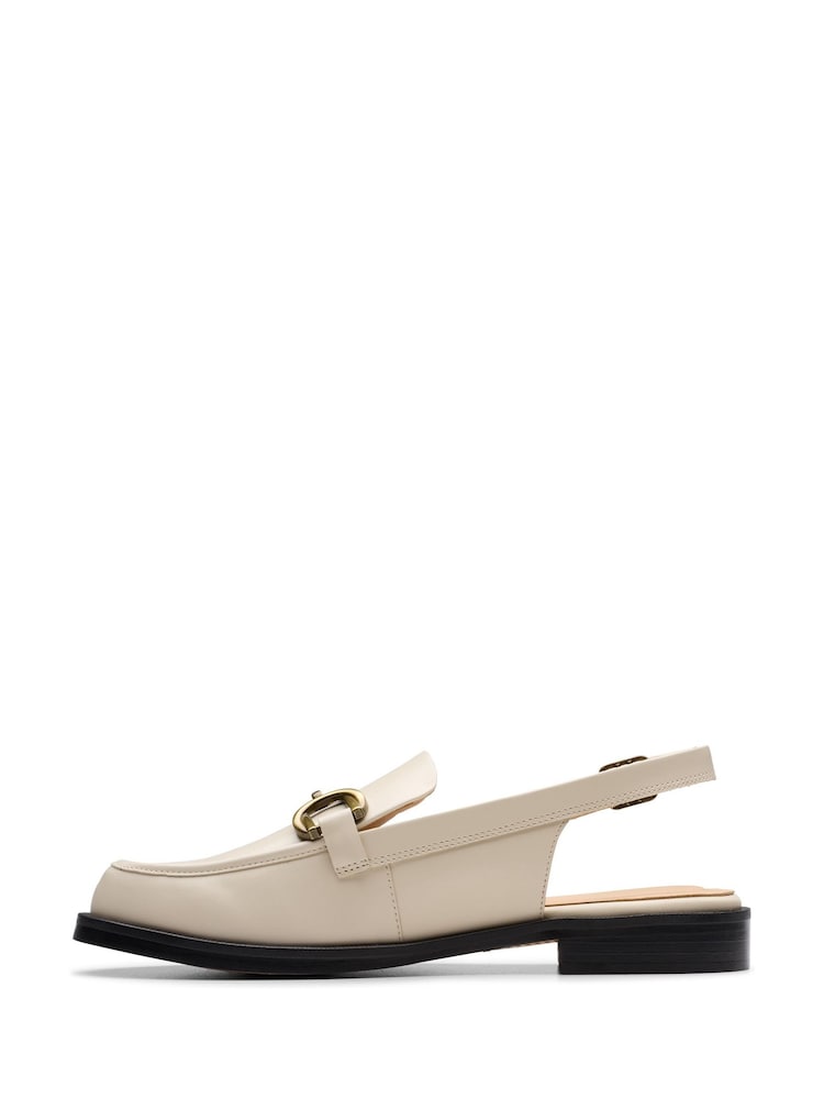 Clarks Cream Leather Straven Sling Shoes - Image 2 of 6